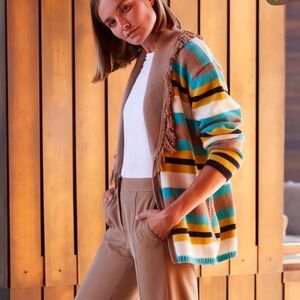 Etcetera Multicolor Striped Cardigan size fitted for S-XS